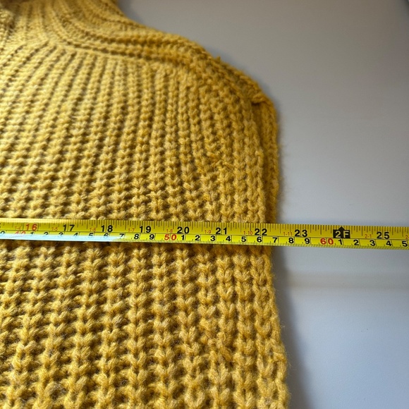 Elan Cable Knit Mustard Yellow Turtleneck Sweater Vest | Size Small - Picture 7 of 8